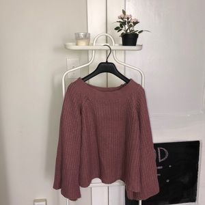Cropped poncho sweater